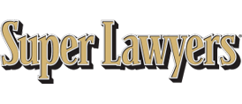 Super Lawyers logo in gold and black, representing a recognition for top-rated legal professionals.